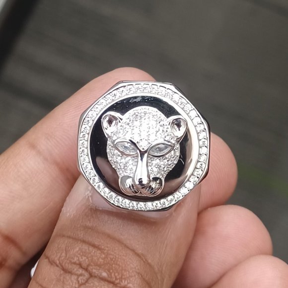 925 Sterling Silver Panther Ring For Men